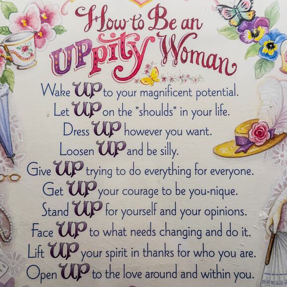 Vintage Shabby Chic Wall Decor by Abbey Press - How To Be An Uppity Woman-11.5” - Picture 3 of 5